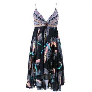 MATTHEW WILLIAMSON Y2K Silk Chiffon Dragonfly Print Dress UK 10/ US 6